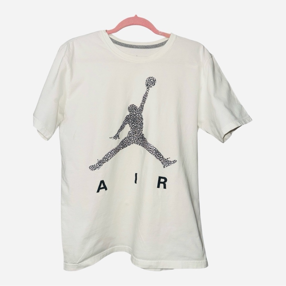 Nike Air Jordan Shirt Boys med white Short Sleeve Jumpman Graphic Logo